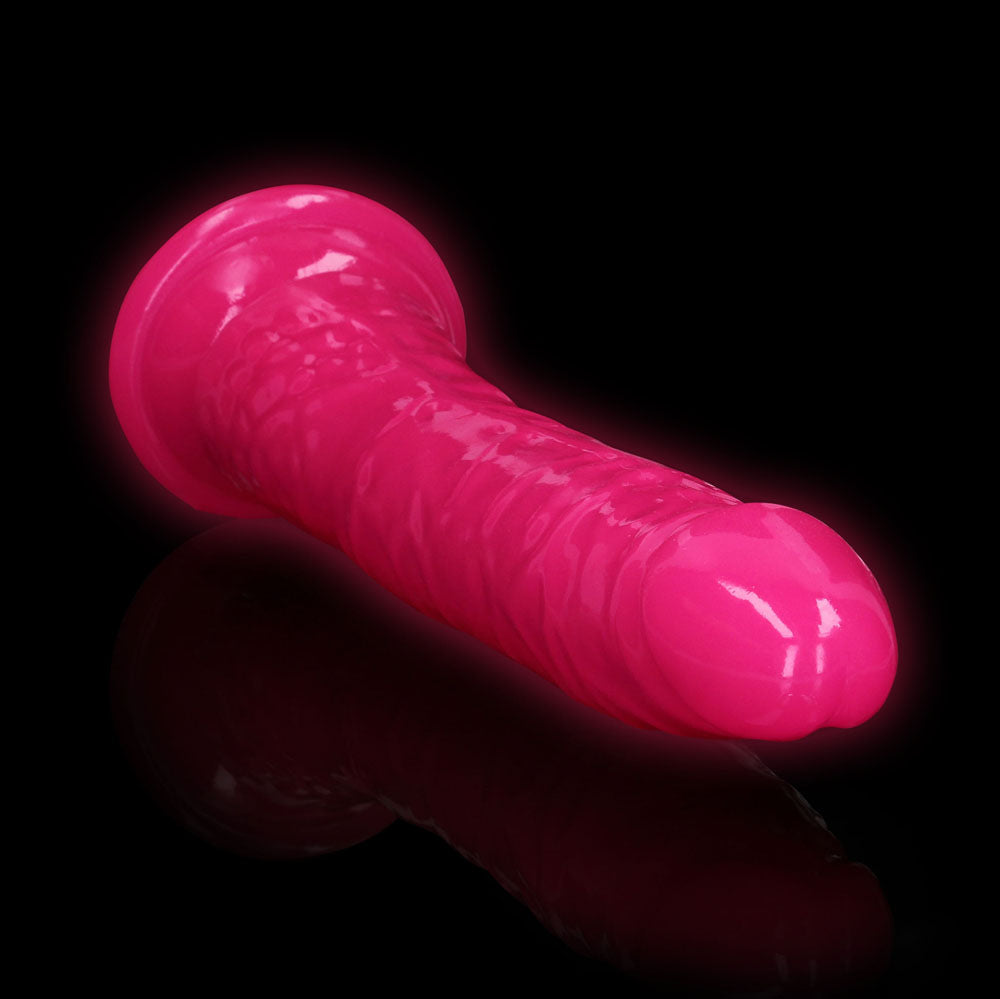 REALROCK 29 cm Slim Glow in the Dark Neon -  - Glow in Dark  29 cm (11'') Dong in vibrant pink for intimate essentials.
