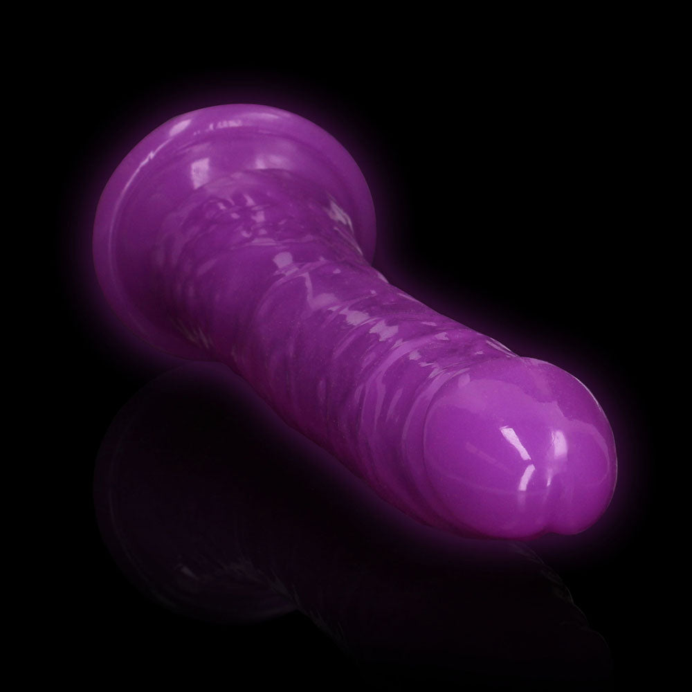 REALROCK 29 cm Slim Glow in the Dark Neon -  - Glow in Dark  29 cm (11'') Dong in vibrant purple.