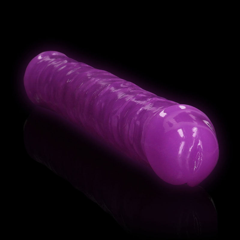 REALROCK 38 cm Double Dong Glow -  -  38 cm (15'') Double Dong in a glowing purple color, ideal for intimate essentials.