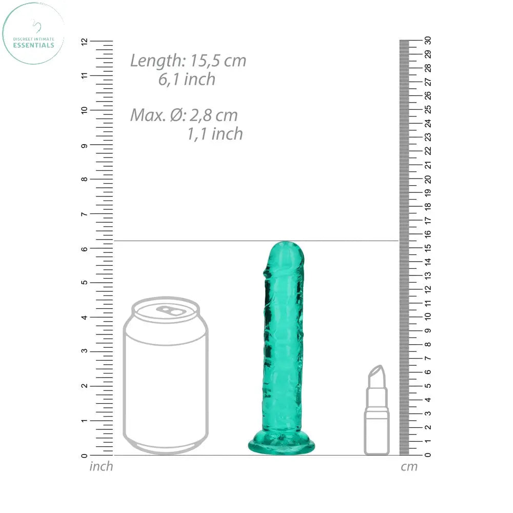 REALROCK 15.5 cm Straight Dildo - Turquoise - Turquoise 15.5 cm (6'') Dong Shots Toys