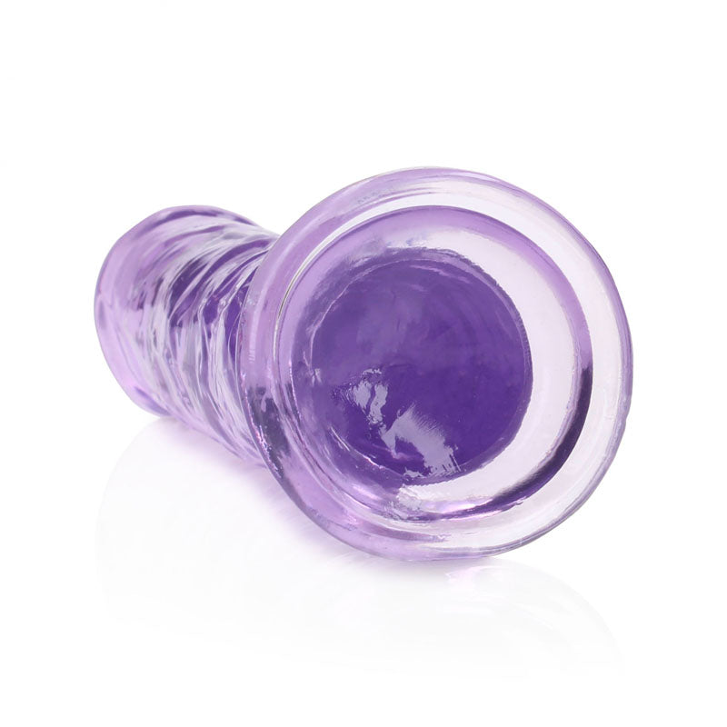 REALROCK 18 cm straight dildo in a beautiful transparent purple design, perfect for precise stimulation and pleasure.