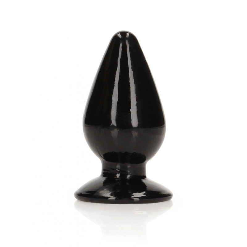 REALROCK 9 cm Anal Plug, a body-safe clear anal plug with a suction base for hands-free use.
