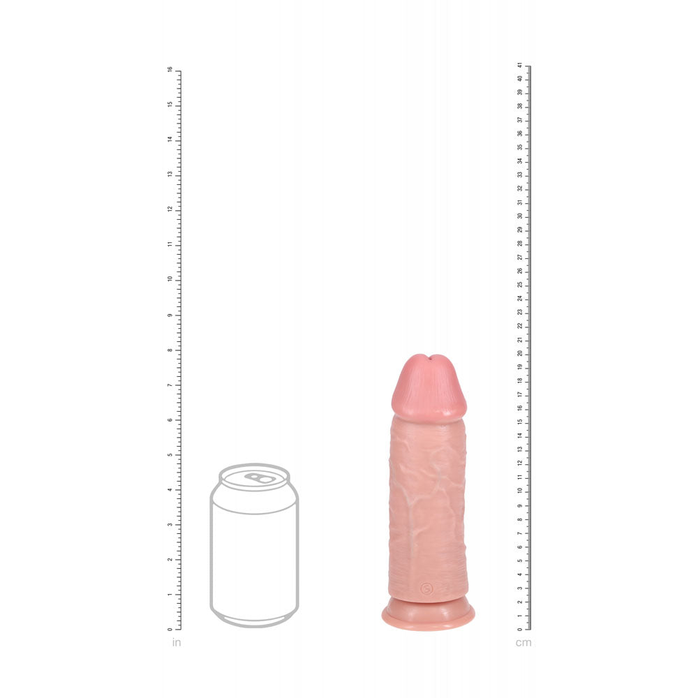 REALROCK 20cm Extra Thick Dildo -  -  20 cm (8'') Extra Thick Dong next to a can for size reference.