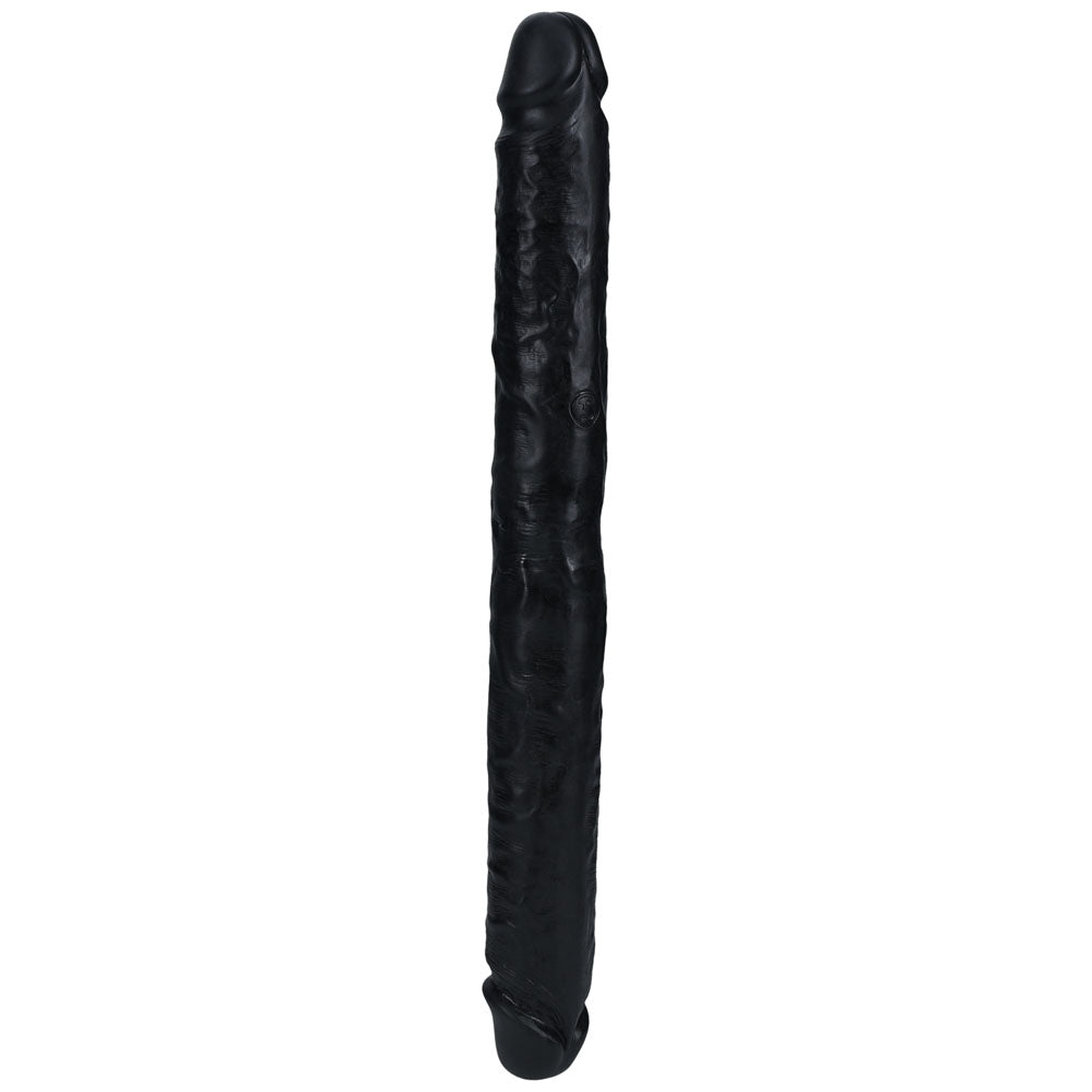 REALROCK 35cm Slim Double Dildo -  -  35 cm (14'') Double Dong, black, firm, realistic design for intimate enjoyment.