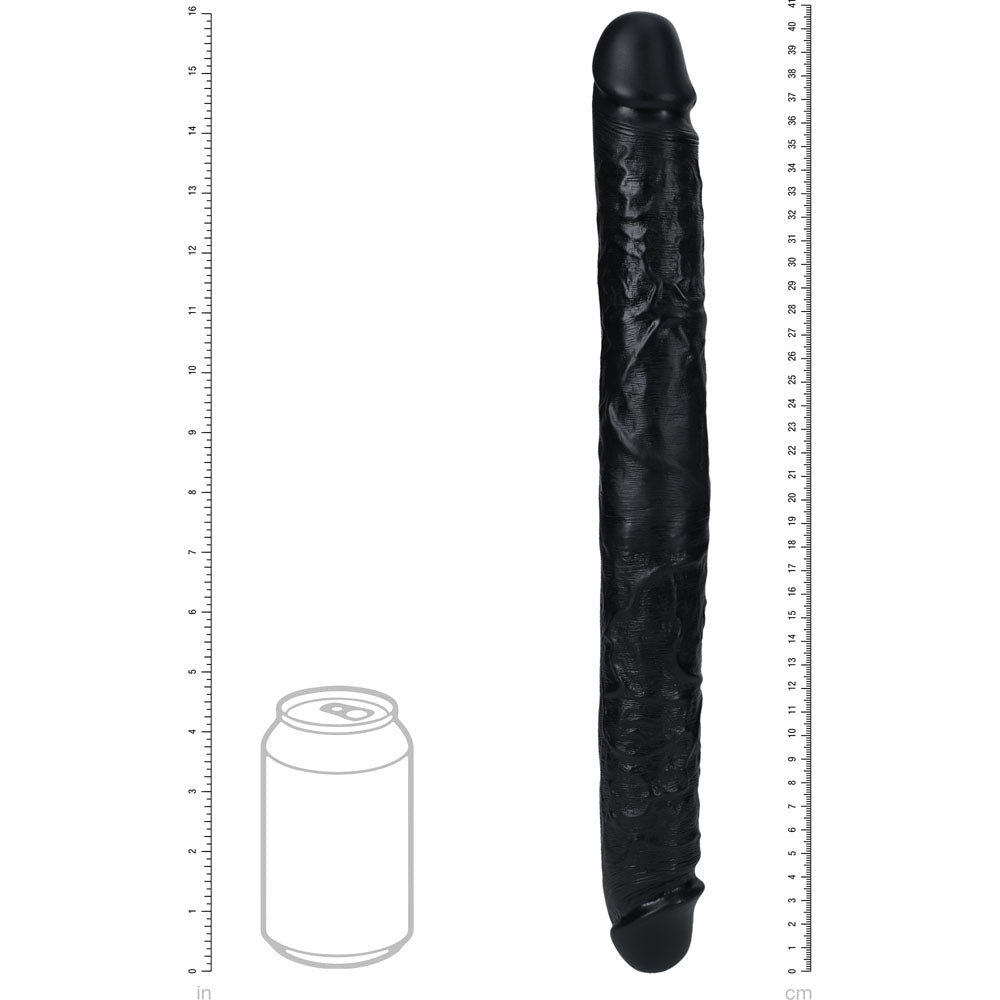 REALROCK 40cm Thick Double Dildo -  -  40 cm (16'') Thick Double Dong displayed with measurement guidelines.