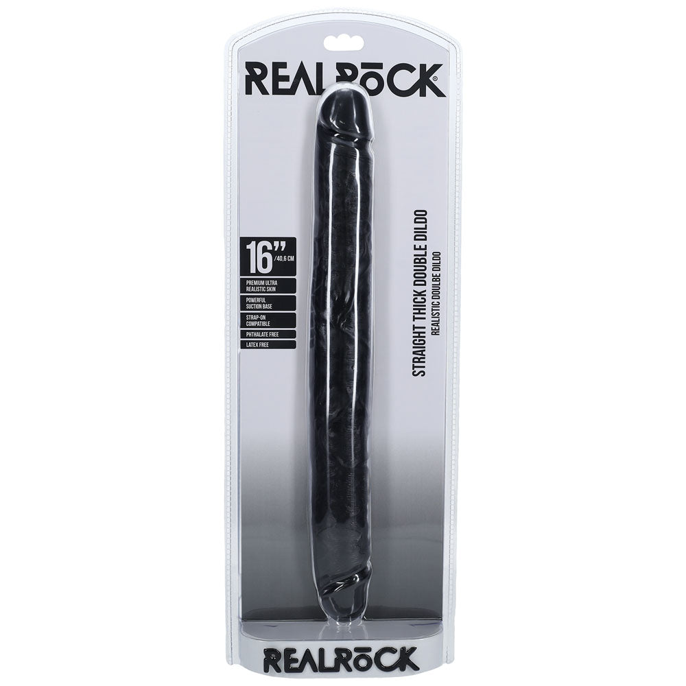 REALROCK 40cm Thick Double Dildo -  -  40 cm (16'') Thick Double Dong in packaging, perfect for intimate essentials.