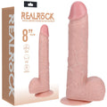 REALROCK 20cm Vibrating + Rotating Cock + Balls -  -  20.3 cm (8'') USB Rechargeable Vibrating and Rotating Dong