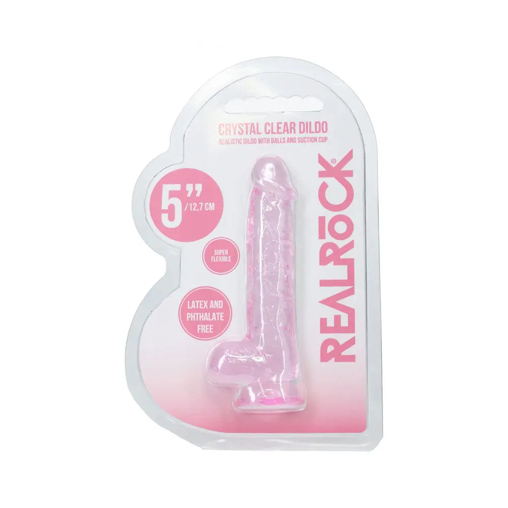REALROCK 5'' Crystal Clear Dildo with Balls -  - Clear  14.7 cm Dong Shots Toys Discreet Intimate Essentials.