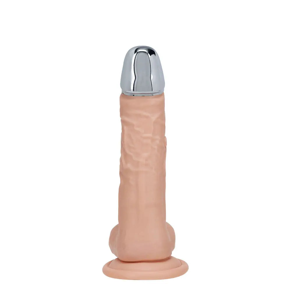 REALROCK Metal Head 6'' Rechargeable Dildo -  -  16.2 cm USB Rechargeable Vibrating Dildo with Metal Head and Wireless Remote Shots Toys Discreet Intimate Essentials.