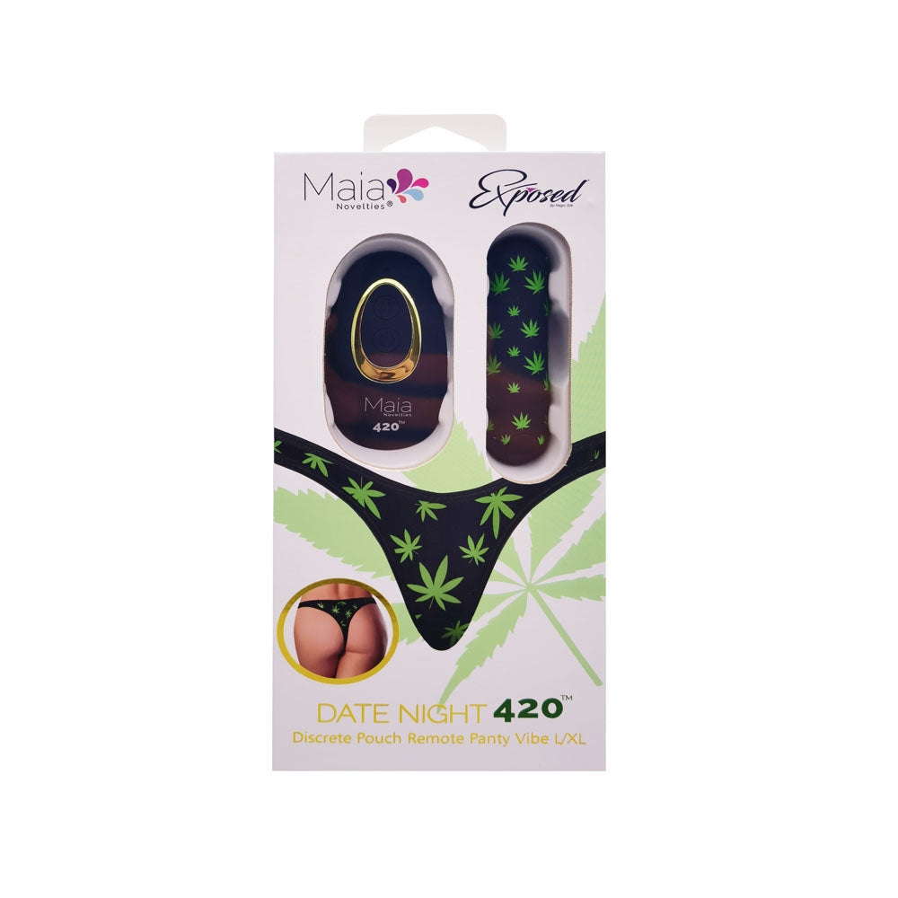 Maia DATE NIGHT 420 PANTY VIBE - L/XL - L/XL 420 Panty with USB Rechargeable Bullet & Remote packaging