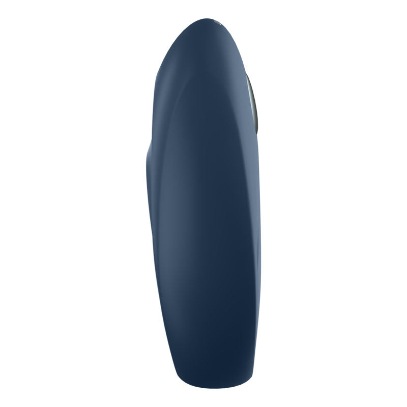 Satisfyer Mighty One - App Controlled Vibrating Cock Ring side view showcasing sleek design and user-friendly controls.