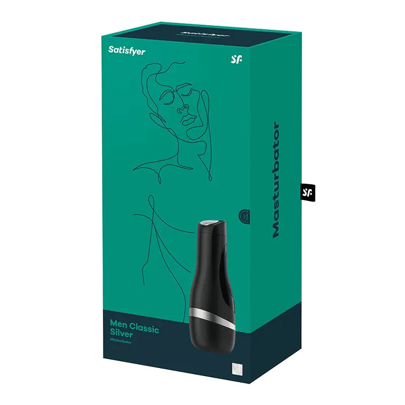 Satisfyer Men Classic - Black/Silver Stroker Satisfyer Discreet Intimate Essentials.