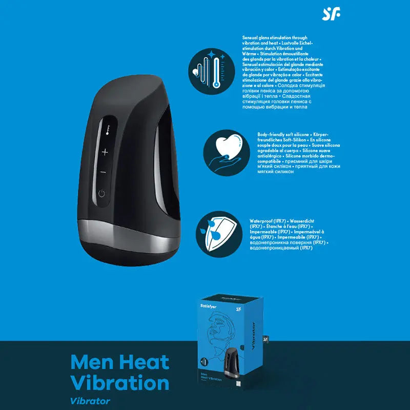 Satisfyer Men Heat Vibration -  USB Rechargeable Masturbator Satisfyer Discreet Intimate Essentials.