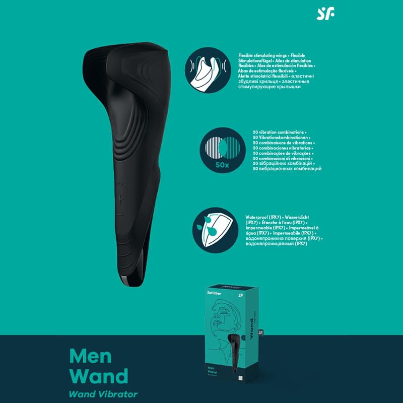 Satisfyer Men Wand -  USB Rechargeable Vibrating Masturbator Wand Satisfyer Discreet Intimate Essentials.