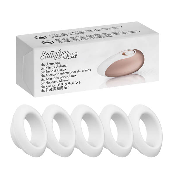 Satisfyer Pro Deluxe Climax Heads - 5 Replacement Silicone Heads for Satisfyer Pro Deluxe with easy to clean body-friendly silicone.