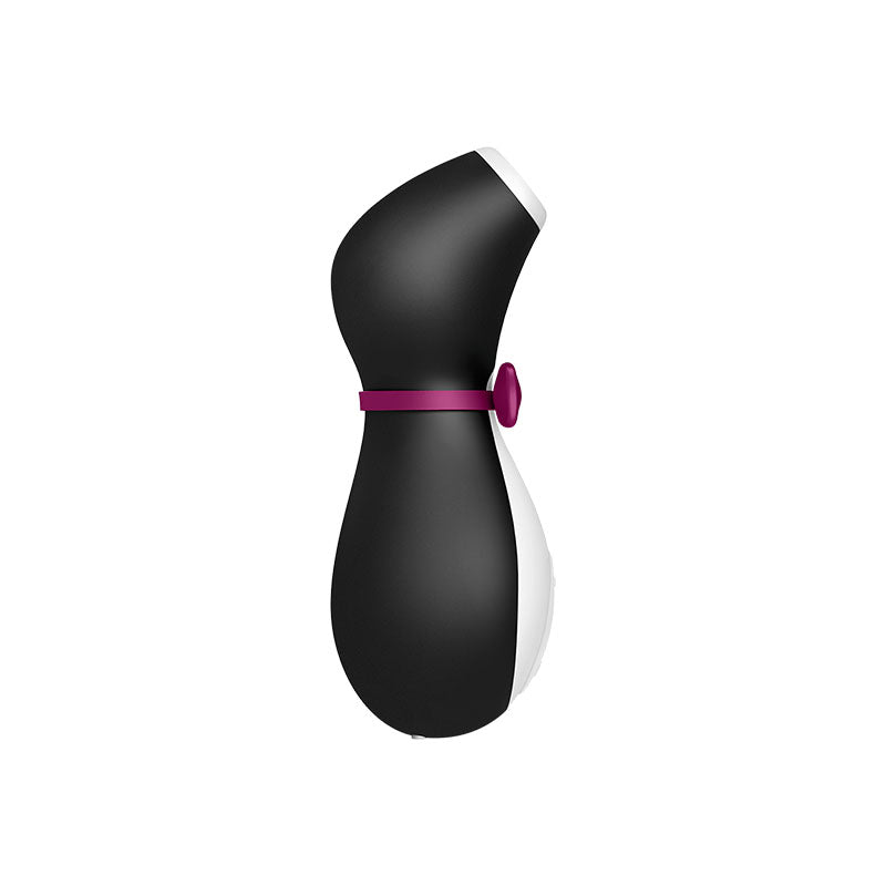 Satisfyer Penguin - Touch-Free USB-Rechargeable Clitoral Stimulator in a sleek black and white design.