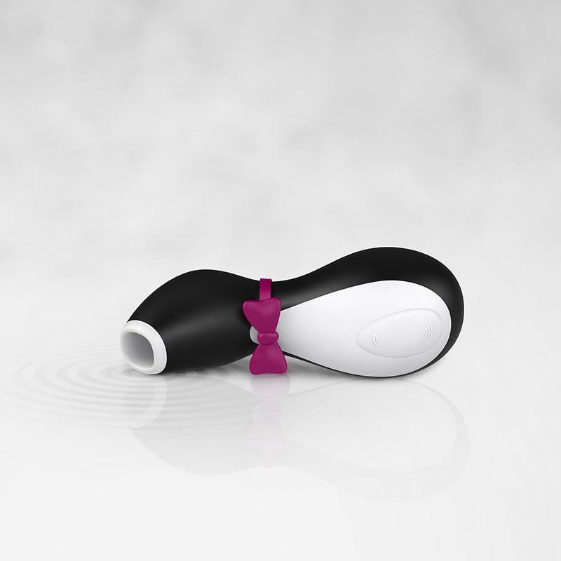 Satisfyer Penguin - Touch-Free USB-Rechargeable Clitoral Stimulator featuring a cute design and curved head for ultimate pleasure.