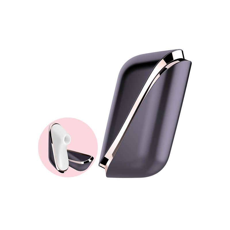 Satisfyer Pro Traveller - USB Rechargeable Touch-Free Clitoral Stimulator in sleek design with cap.