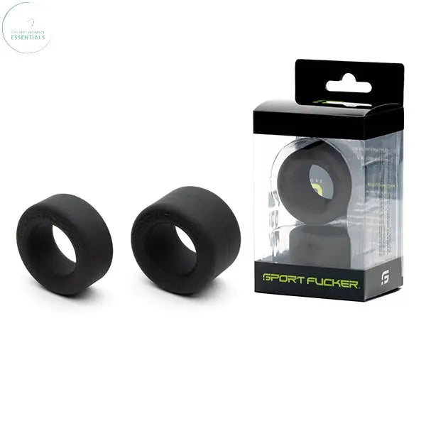 Affordable quality Sport Fucker Nutt Job Set - Black Cock Rings - Set of 2  from Sport Fucker by Discreet Intimate Essentials with Discreet Delivery 