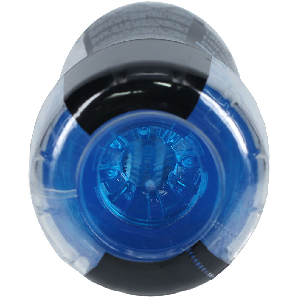 SHOTS Easy Rider -  -  Vagina Stroker top view with blue interior and detailed texture for enhanced pleasure.