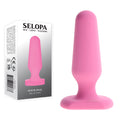 Selopa PETITE PLUG -  7.4 cm Butt Plug in pink silicone packaging for intimate essentials.