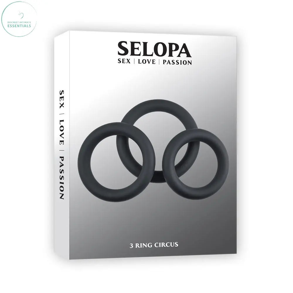 Affordable quality Selopa 3 RING CIRCUS -  Cock Rings - Set of 3 Sizes  from Selopa by Discreet Intimate Essentials with Discreet Delivery 