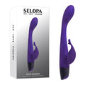 Selopa PLUM PASSION -  18.3 cm USB Rechargeable Rabbit Vibrator in elegant packaging, showcasing its design and features.