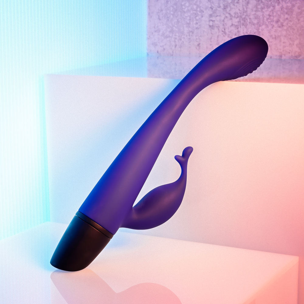 Selopa PLUM PASSION -  18.3 cm USB Rechargeable Rabbit Vibrator showcasing its elegant design and dual motors.