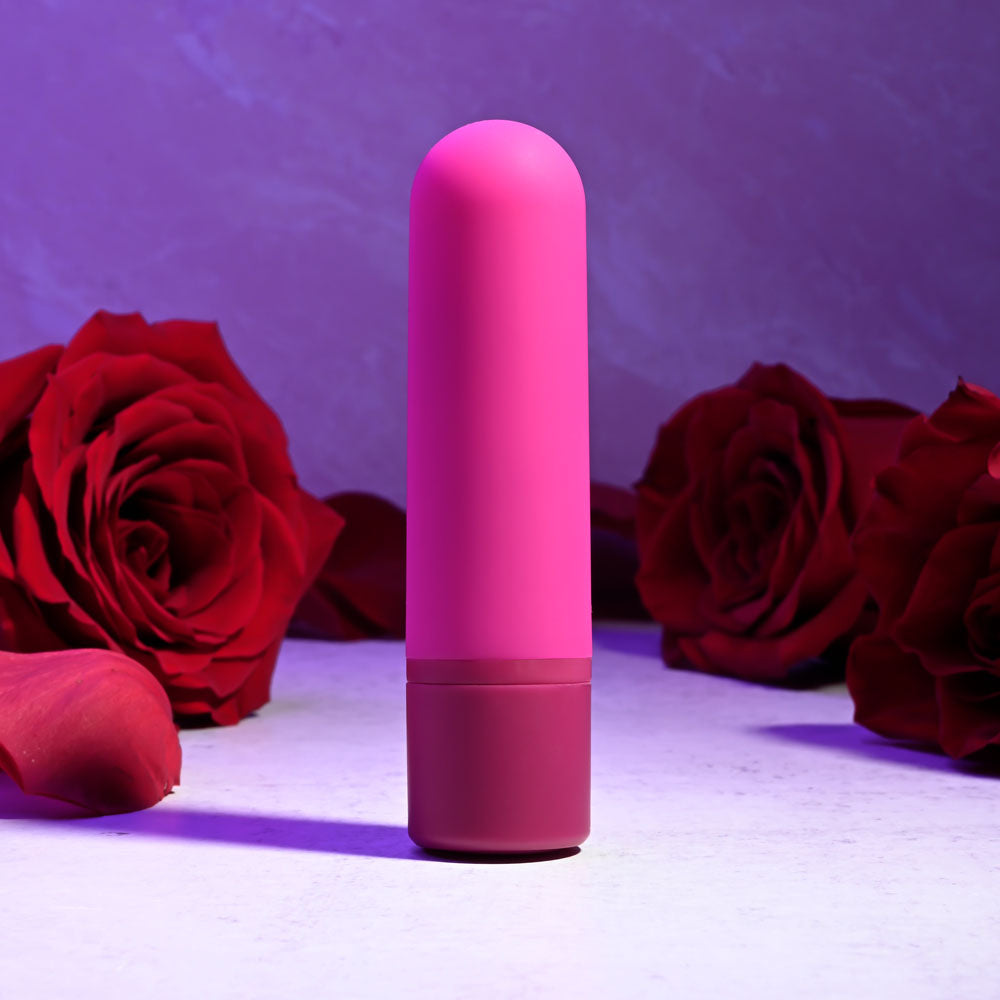 Selopa TINY TEMPTATION - 9.2 cm USB Rechargeable Bullet surrounded by red roses, perfect for intimate essentials for her.