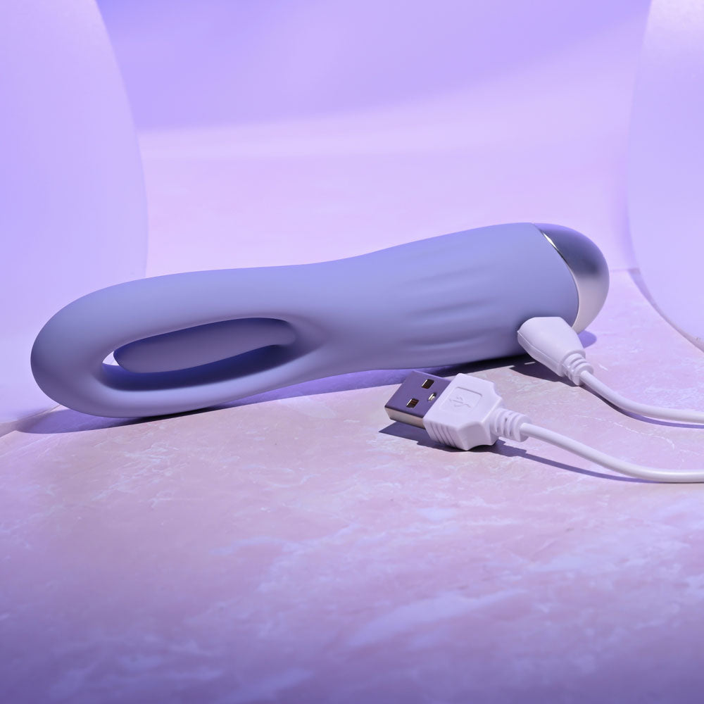 Selopa IN A FLAP -  15 cm USB Rechargeable Flicking Stimulator with USB cable for charging.