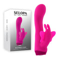 Selopa BUTTERFLY LOVE -  13.8 cm USB Rechargeable Butterfly Vibrator with pink silicone design and packaging.