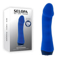 Selopa BANGER - 13.6 cm USB Rechargeable Vibrator in blue with heart-shaped control button and textured shaft.