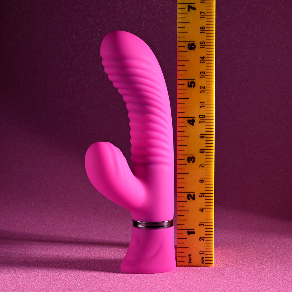 Selopa NEXT WAVE -  16.4 cm USB Rechargeable Dual Vibrator with wavy grooves and dual motors for unique stimulation.