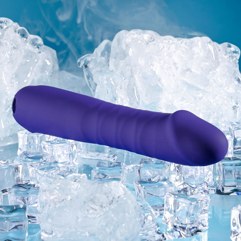 Selopa AMBITION -  17 cm USB Rechargeable Thrusting Vibrator on ice with a phallic shape and smooth silicone finish.