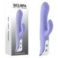 Evolved LAVENDER LOVE - 23.3 cm USB Rechargeable Rabbit Vibrator next to its packaging for intimate essentials for her.