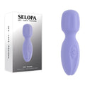 Selopa LIL' WAND -  11 cm USB Rechargeable Massage Wand in lavender, silicone, waterproof design with packaging.