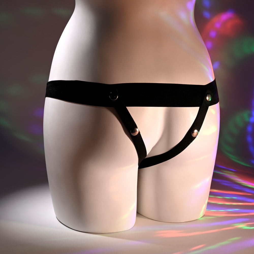 Selopa OUR FIRST HOLLOW STRAP ON LIGHT - 16.3 cm Hollow Strap-On with adjustable harness in black.