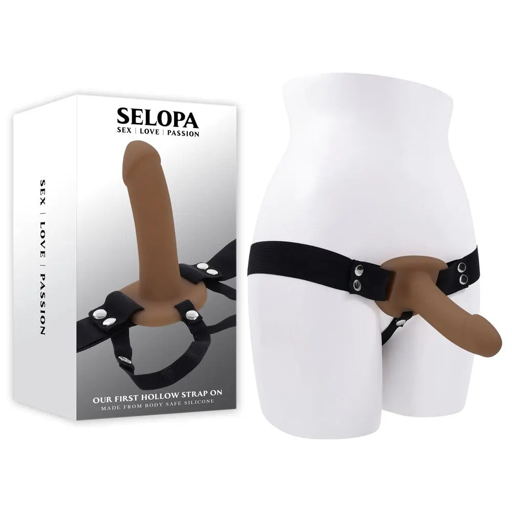 Selopa OUR FIRST HOLLOW STRAP ON DARK -  16.3 cm Hollow Strap-On Selopa Discreet Intimate Essentials.
