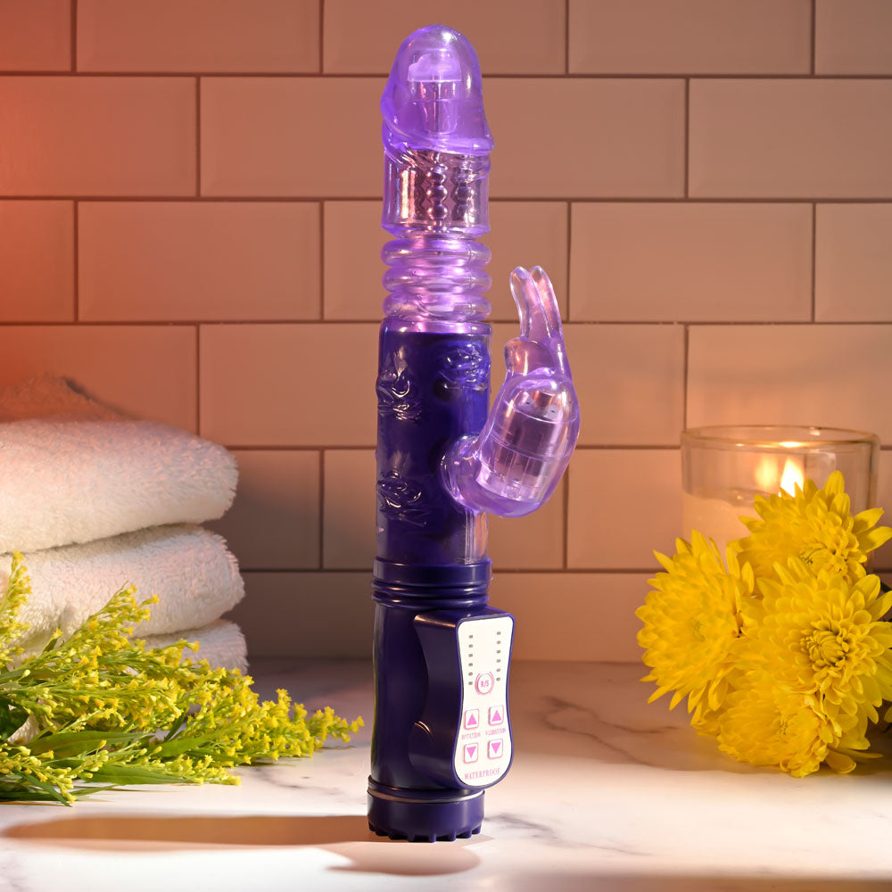 Selopa BUNNY THRUSTER - 24.8 cm Thrusting Rabbit Vibrator with dual action and multiple settings.