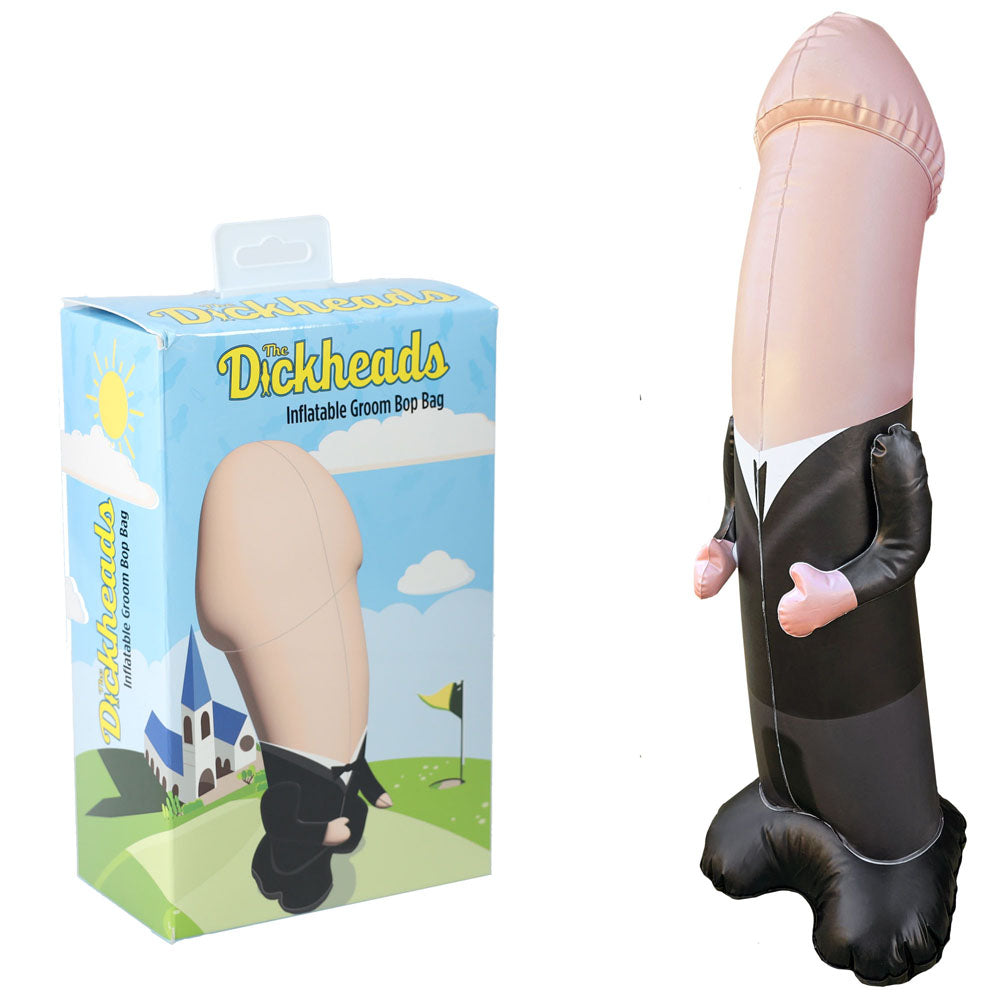 S-LINE The Dickheads - Groom Bop Bag - 100 cm Inflatable Penis Punching Bag, playful inflatable bop bag for stress relief.