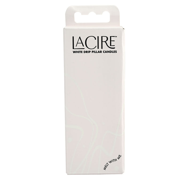 LaCire Drip Pillar Candles -  -  Drip Candles - Set of 3 packaging design with white background.