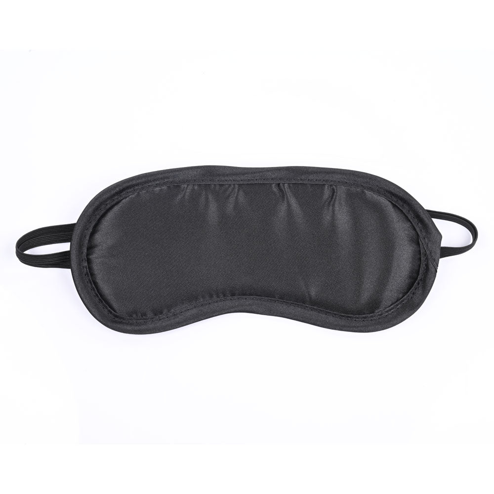 Soft black blindfold from the Sex & Mischief Shadow Cuff Kit -  - 2 Piece Set, perfect for intimate fantasy play.