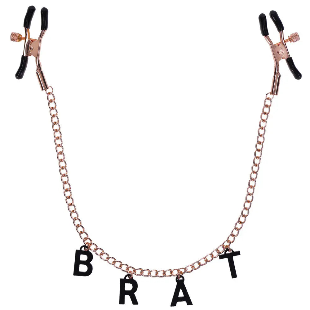 Sex & Mischief Brat Charmed Nipple Clamps -  Nipple Clamps with 45 cm Chain Sportsheets Discreet Intimate Essentials.