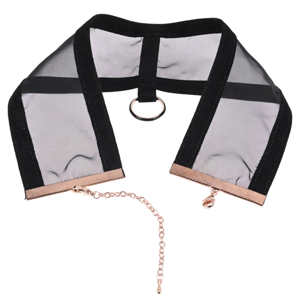 Sex & Mischief Sheer Day Collar -  Collar featuring a luxurious velvet ribbon and sheer design, perfect for intimate outfits.