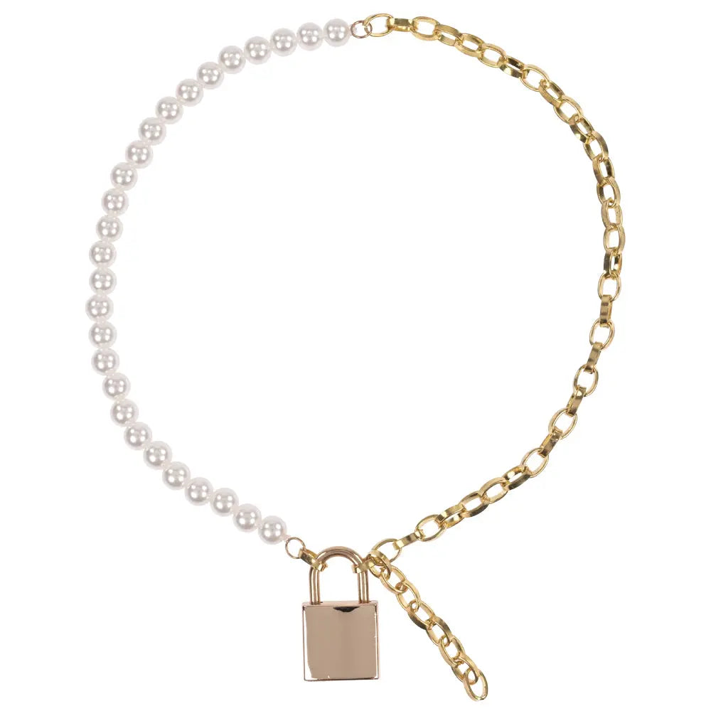 Sex & Mischief Pearl Day Collar - Pearl/Gold Necklace Sportsheets Discreet Intimate Essentials.
