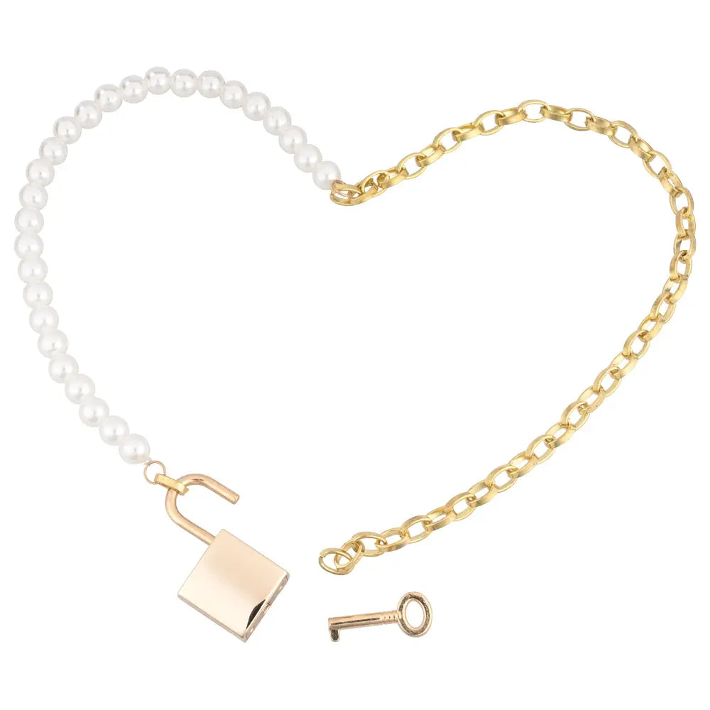 Sex & Mischief Pearl Day Collar - Pearl/Gold Necklace Sportsheets Discreet Intimate Essentials.