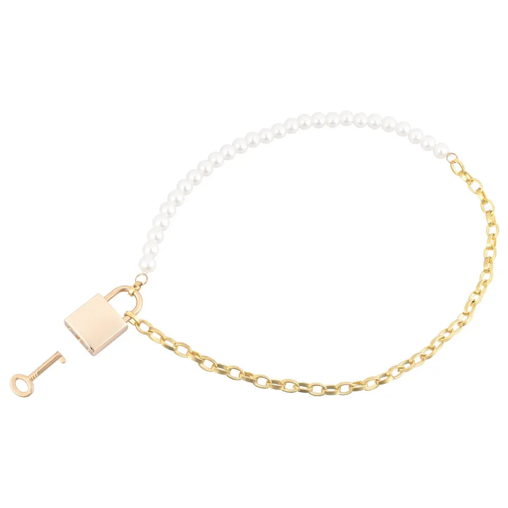 Sex & Mischief Pearl Day Collar - Pearl/Gold Necklace Sportsheets Discreet Intimate Essentials.