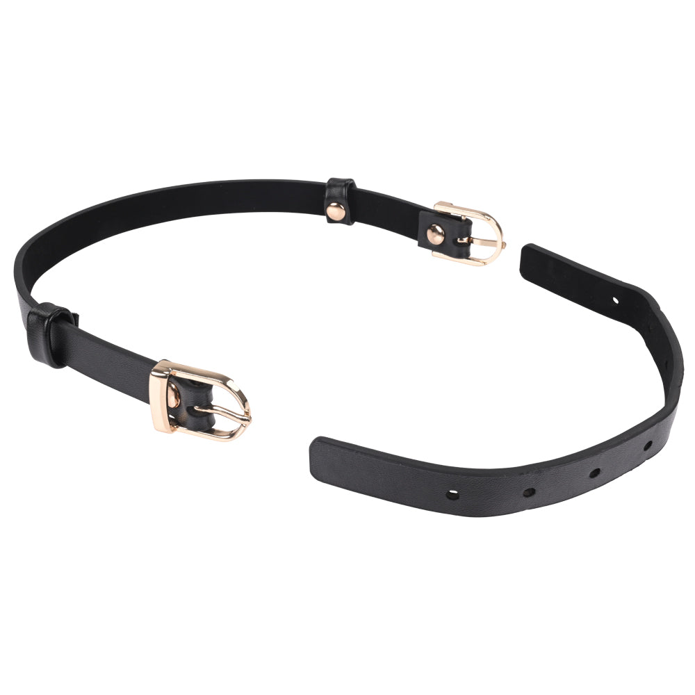Sex & Mischief Double Buckle Day Collar -  Collar made of soft faux leather with two adjustable buckles for a custom fit.