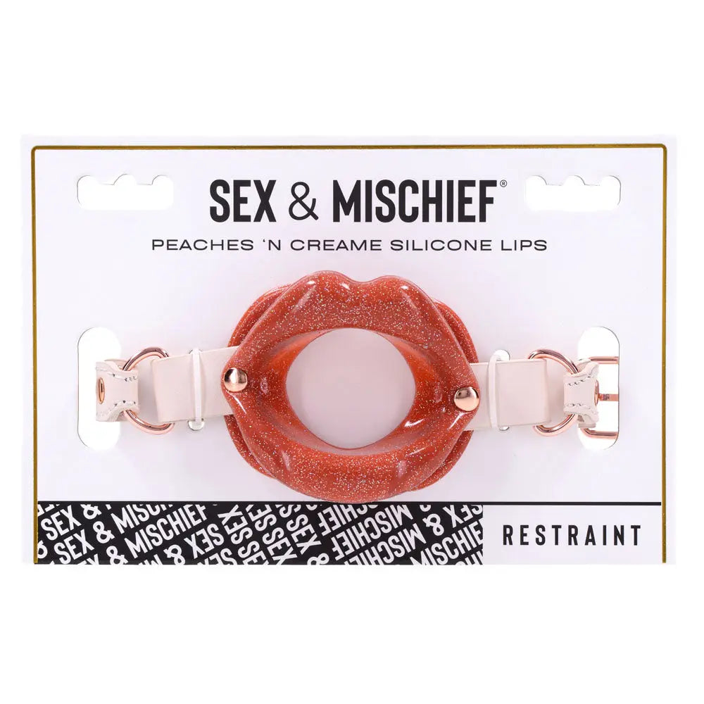Sex & Mischief Peaches n CreaMe Silicone Lips - Peach Mouth Restraint Sportsheets Discreet Intimate Essentials.
