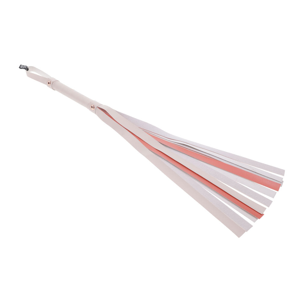 Sex & Mischief Peaches n CreaMe Stripe Flogger - Peach 80 cm Flogger Whip in peach faux leather with striped handle.